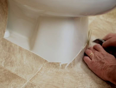 How to cut tile around toilet without a wet saw